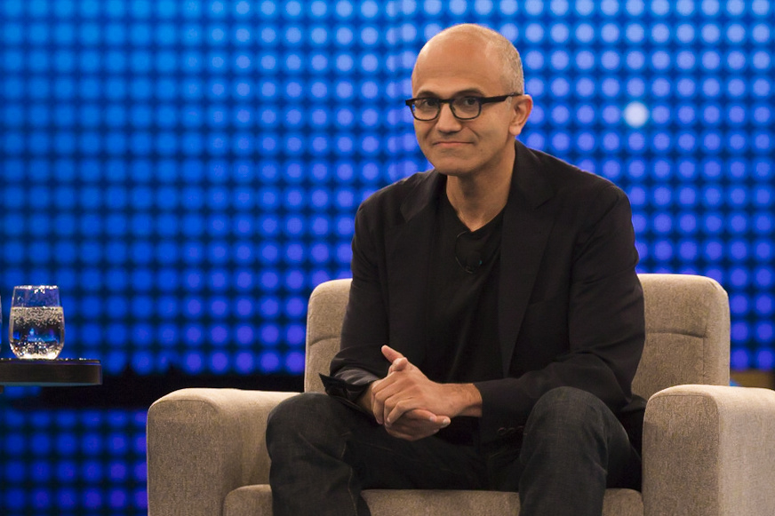 Microsoft CEO Satya Nadella at the company's BUILD conference.
